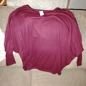 Maurices Deep Burgundy Women's Dolman Shiry